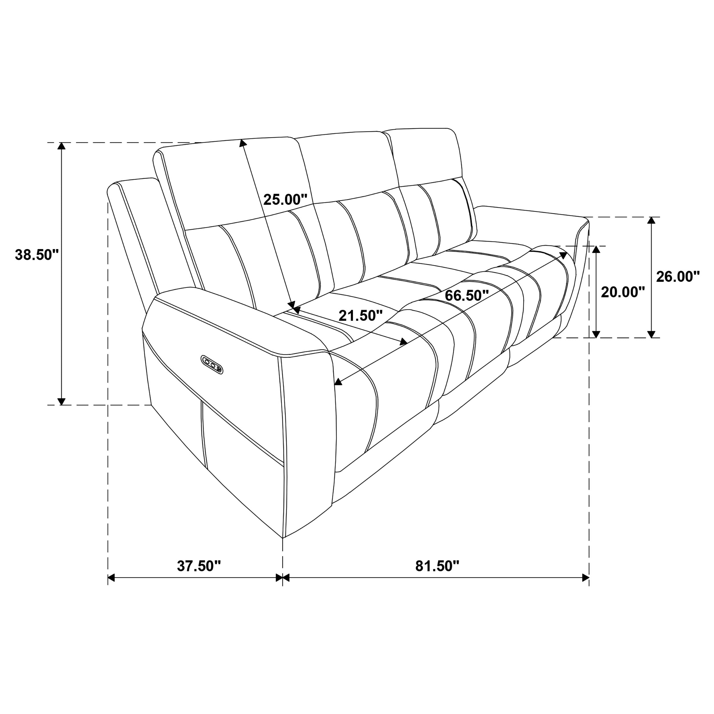 Juego de sofá reclinable eléctrico Kennett