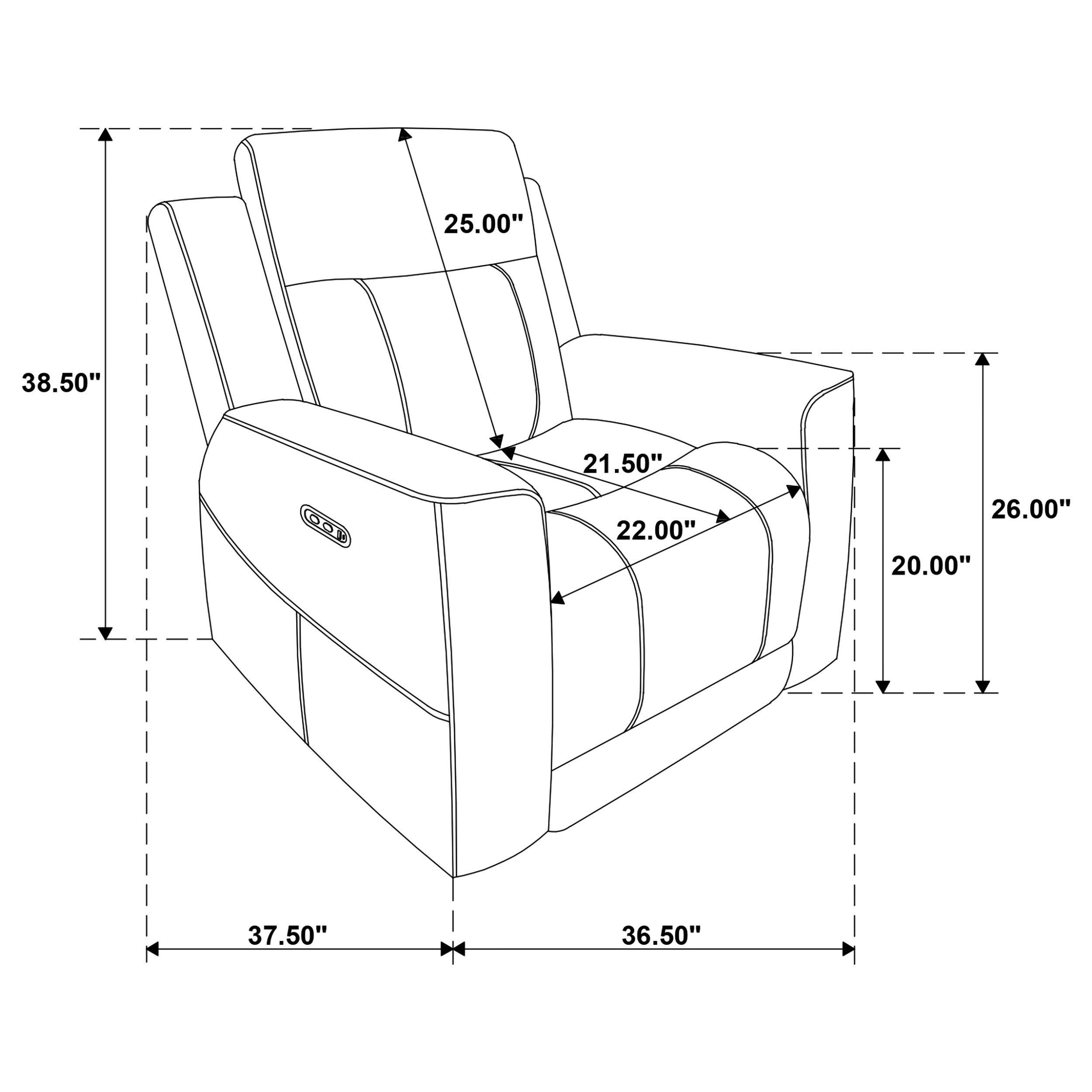 Juego de sofá reclinable eléctrico Kennett