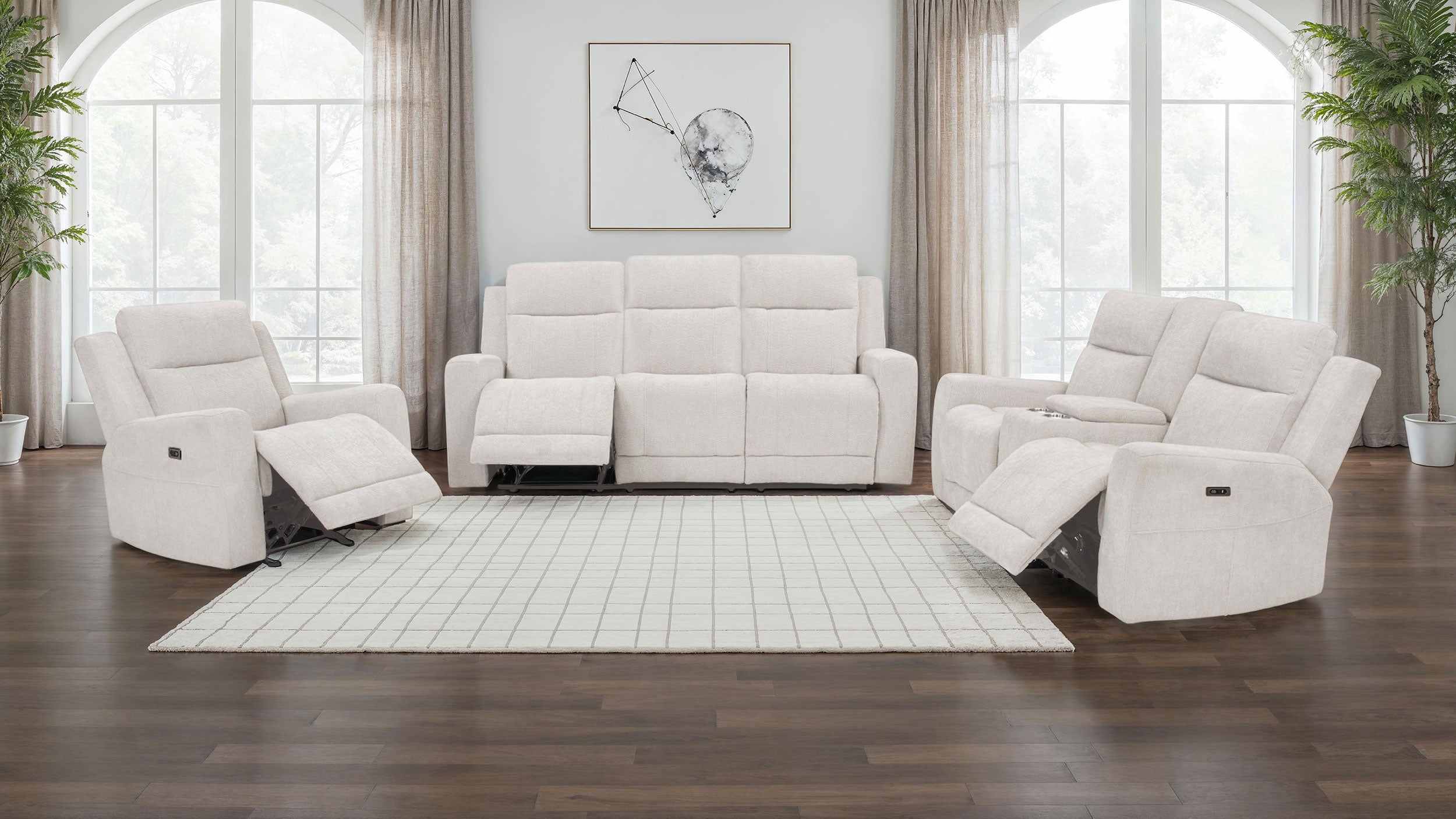 Sofá biplaza reclinable eléctrico Kennett
