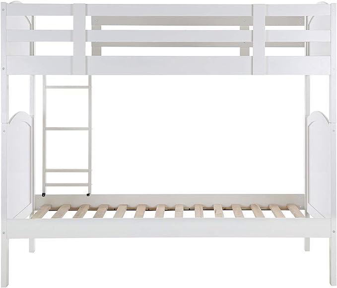 Litera Konrad Furniture Paris de Madera Maciza Doble sobre Doble Blanco