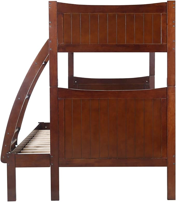 Litera de madera maciza Konrad Furniture Milan, individual sobre matrimonial, expreso