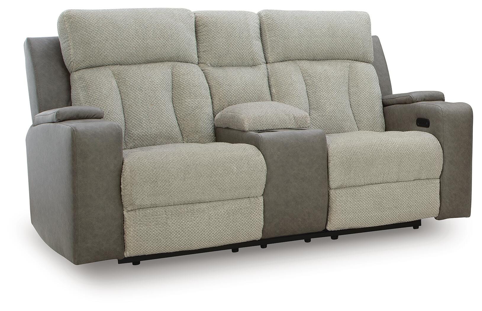 Sofá biplaza reclinable eléctrico WhipLash con consola