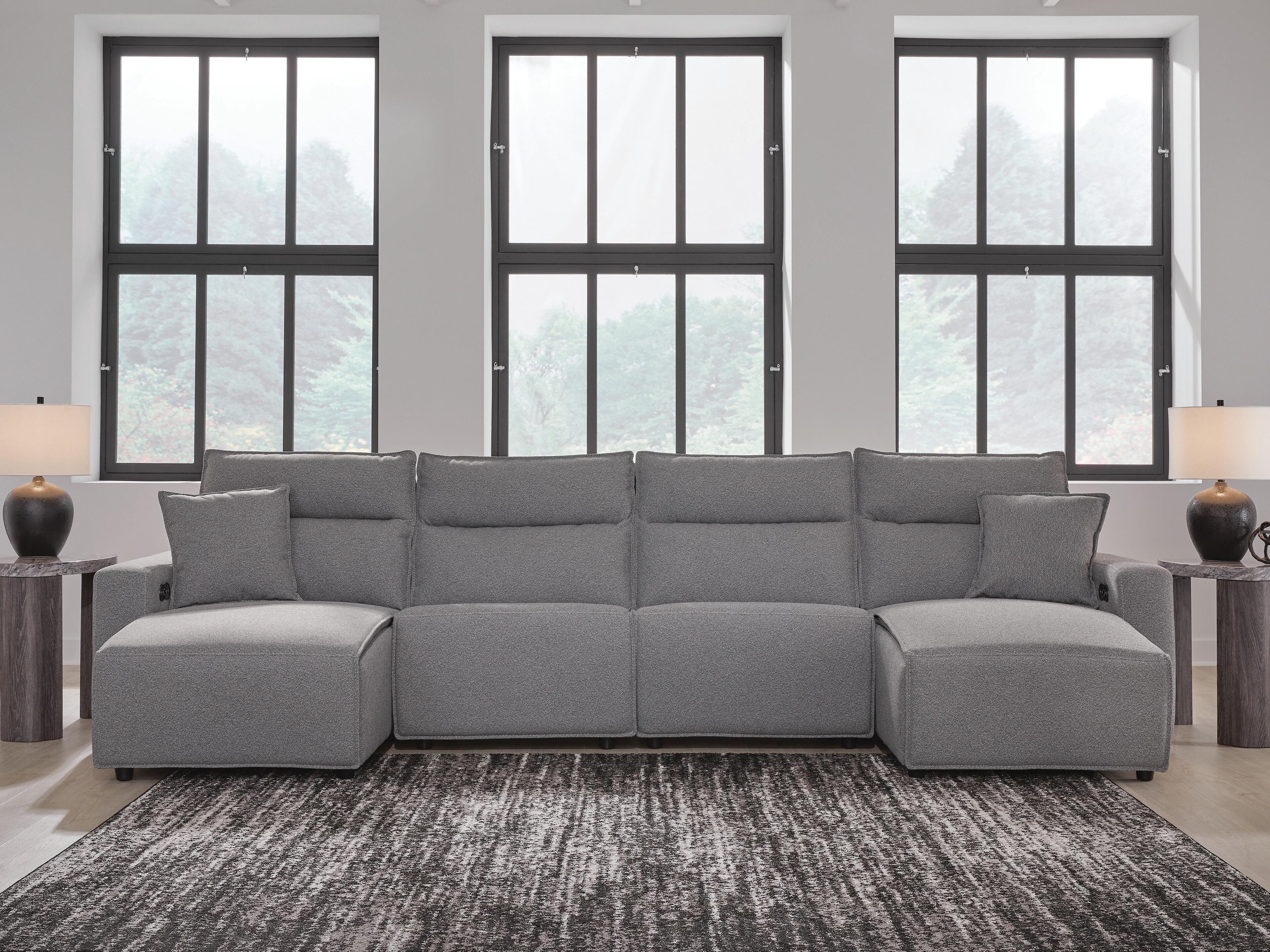 Seccional reclinable eléctrico Modmax con chaise longue