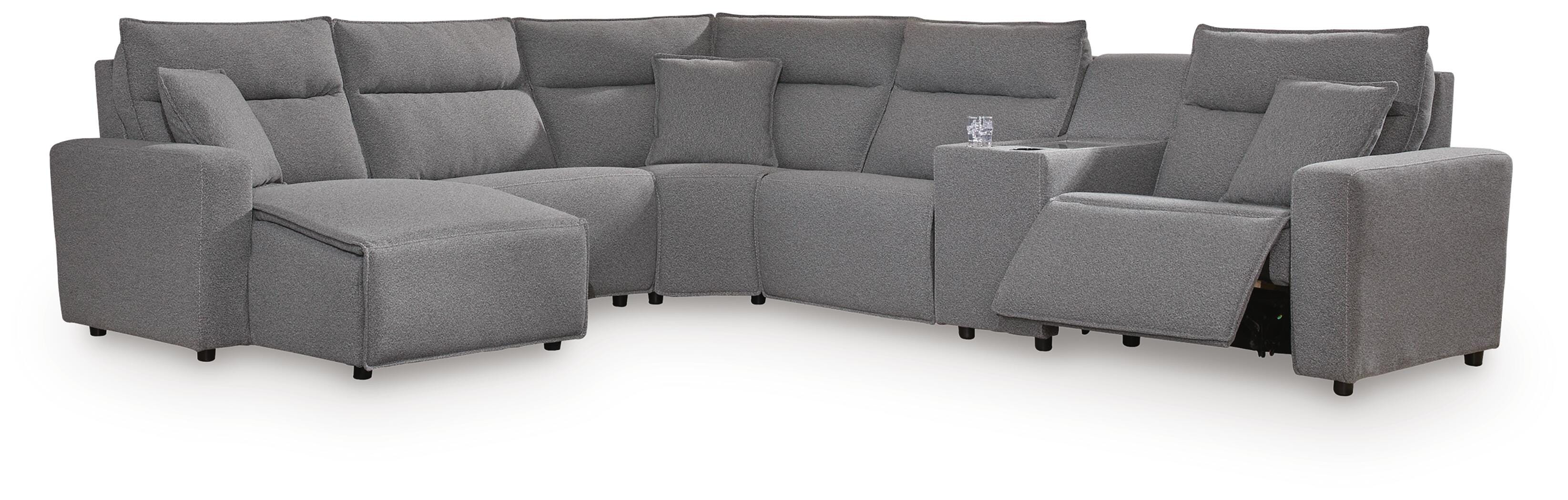 Seccional reclinable eléctrico Modmax con chaise longue