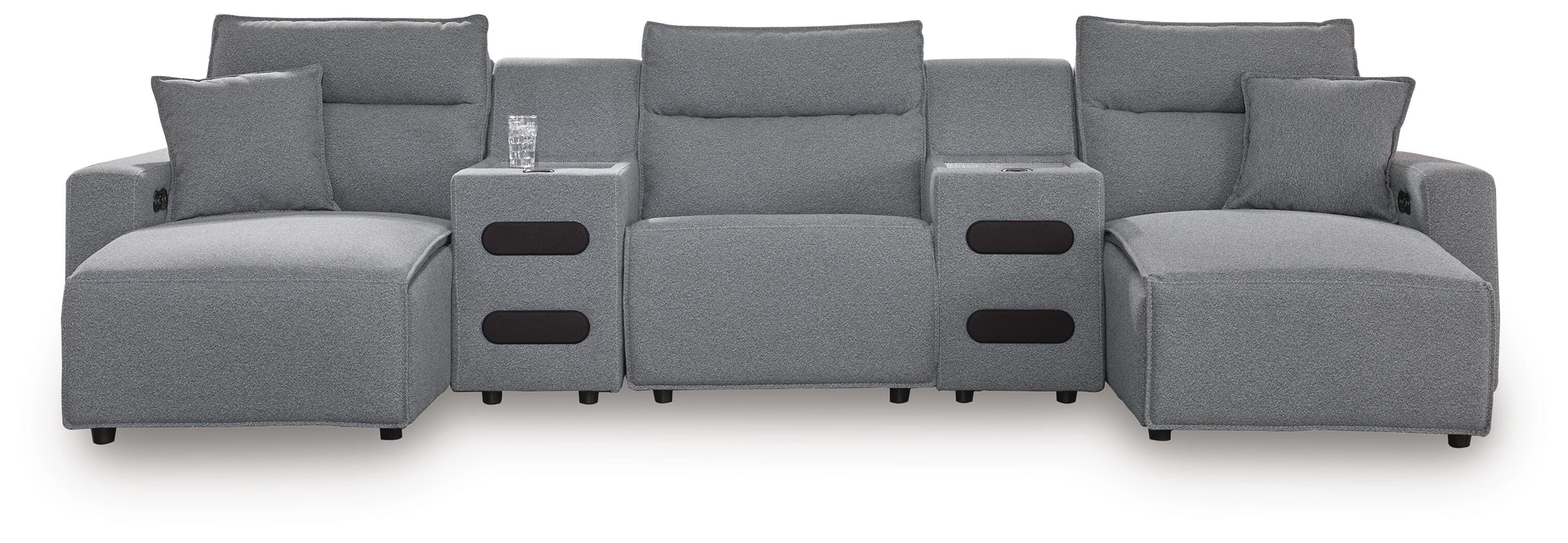 Seccional reclinable eléctrico Modmax con chaise longue