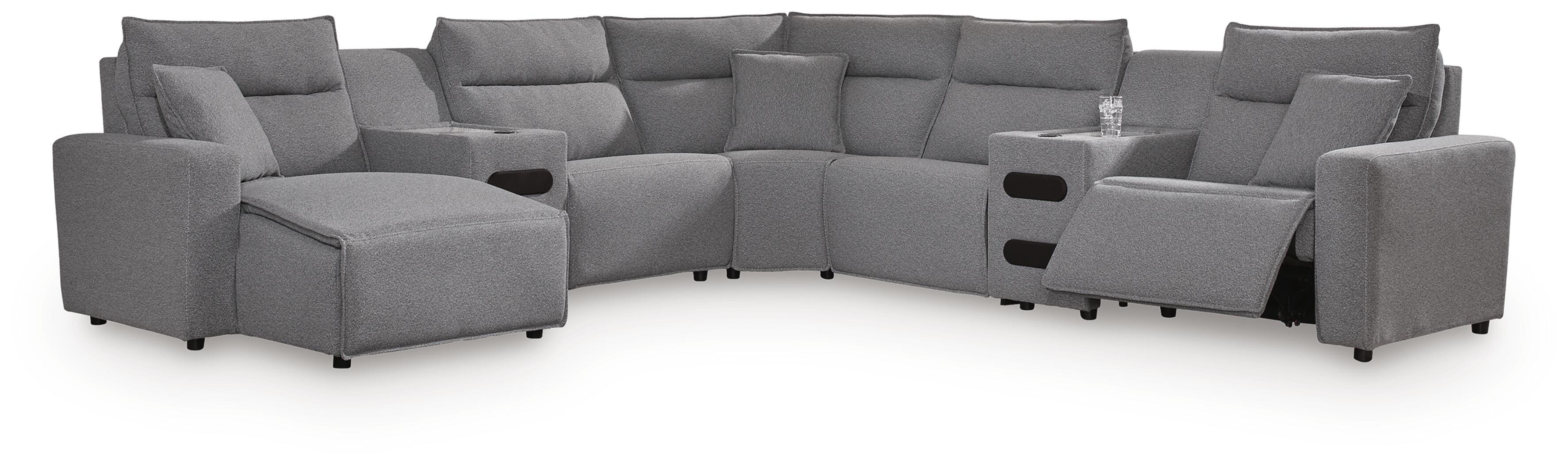 Seccional reclinable eléctrico Modmax con chaise longue