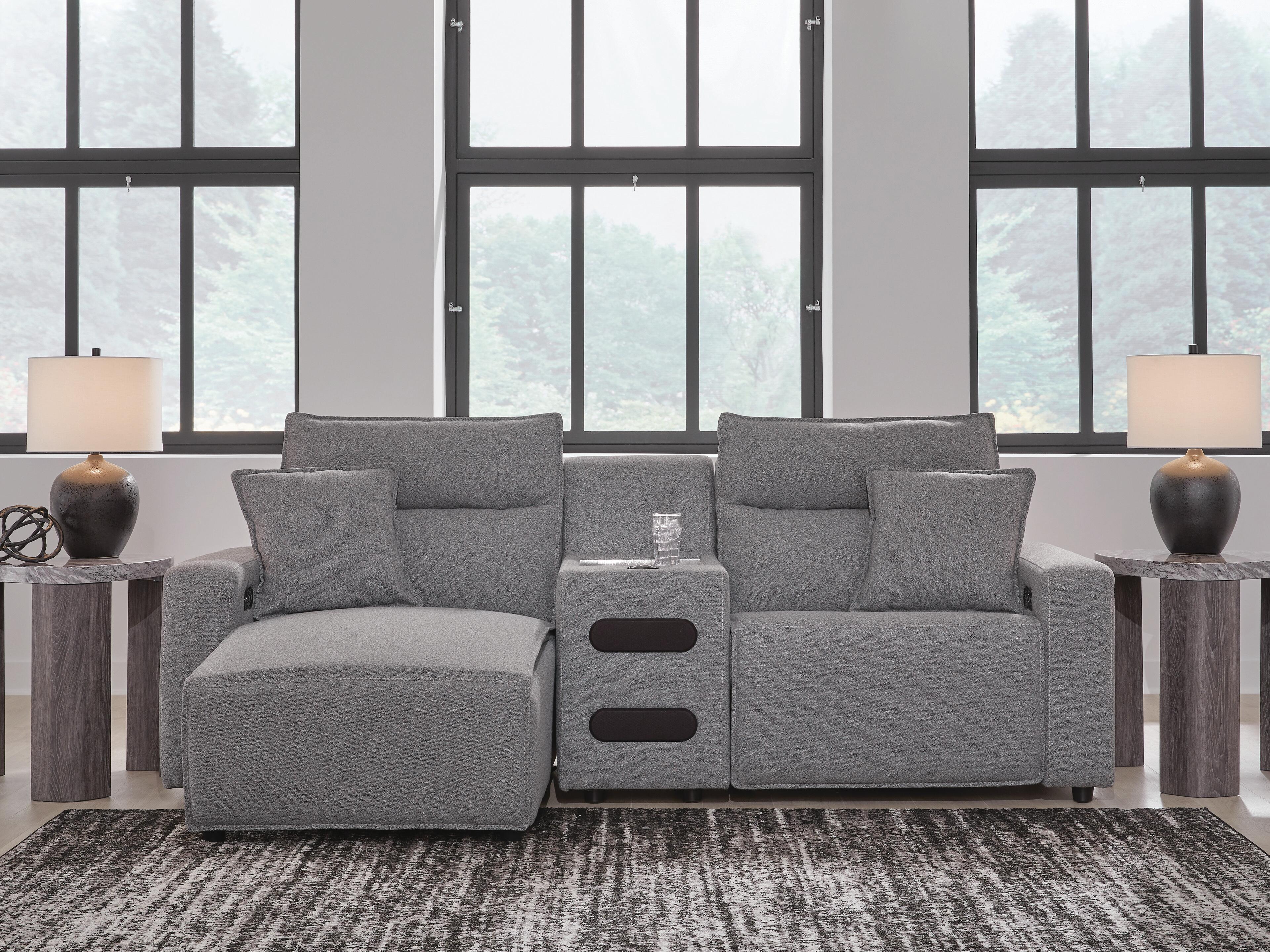 Seccional reclinable eléctrico Modmax con chaise longue