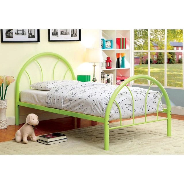 Cama matrimonial Rainbow Negra, Blanca, Plateada, Negra y Verde