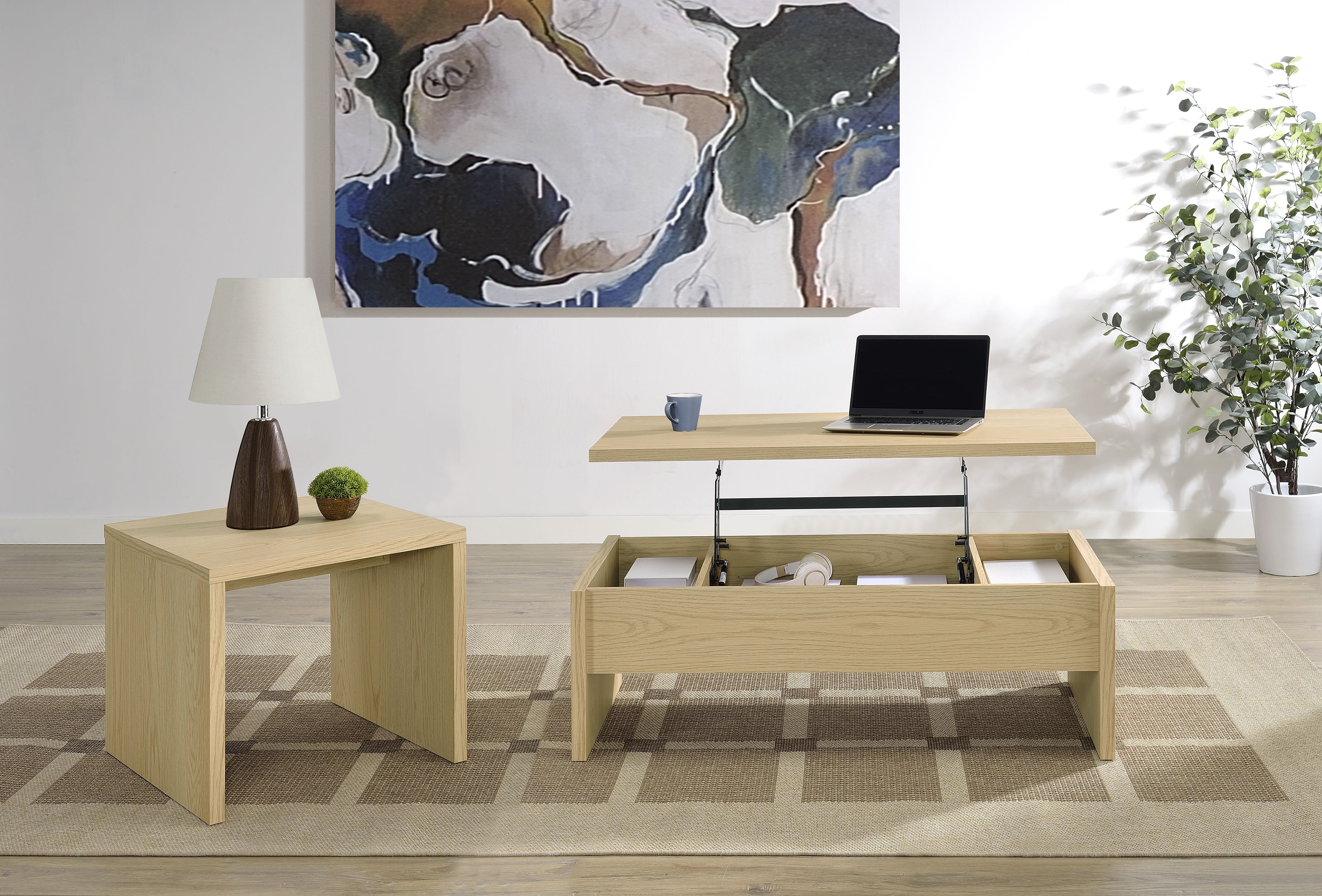 Juego de mesa de centro elevable Canoga