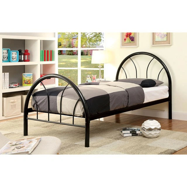 Cama matrimonial Rainbow Negra, Blanca, Plateada, Negra y Verde