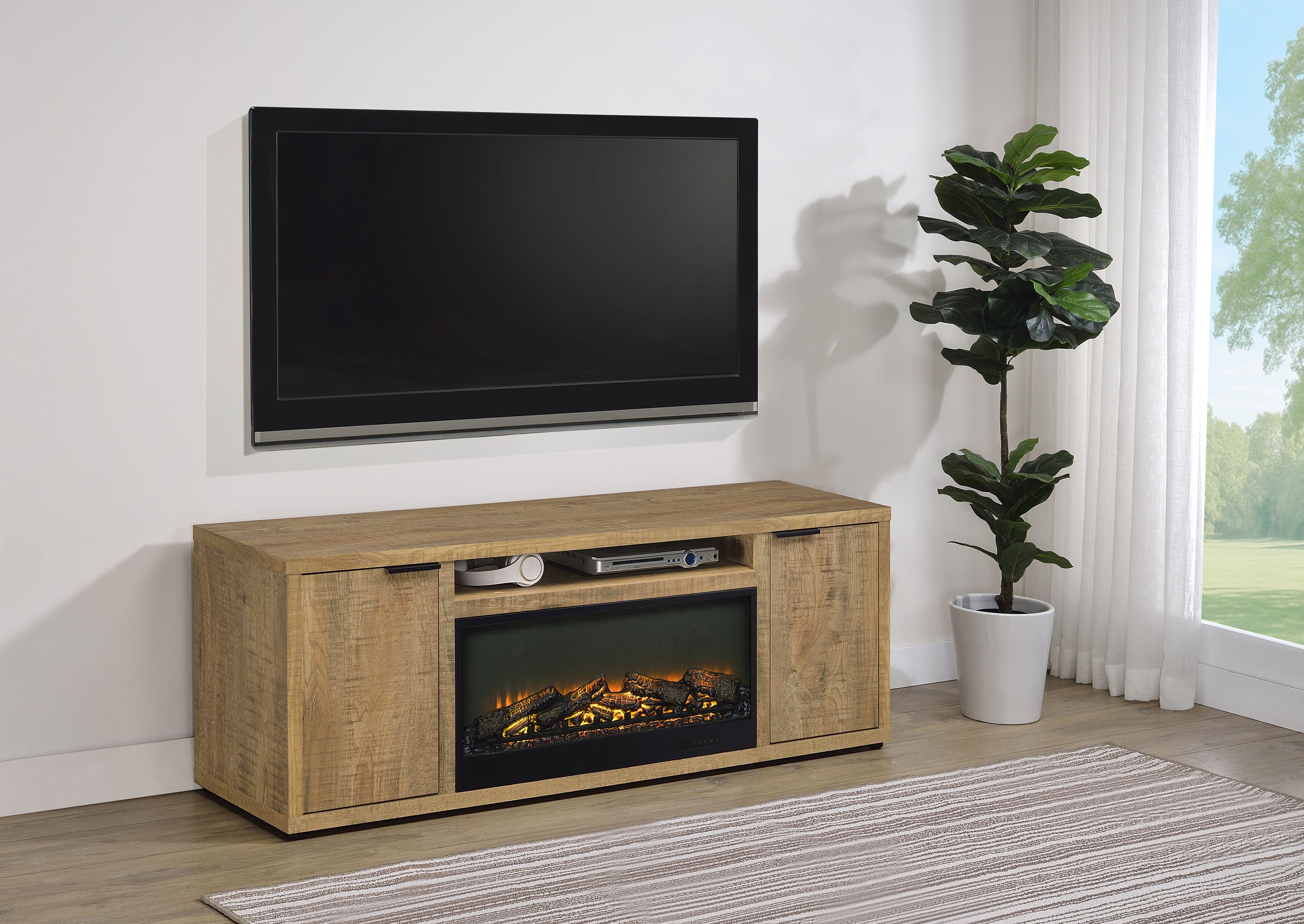 Mueble de TV con chimenea Fuller