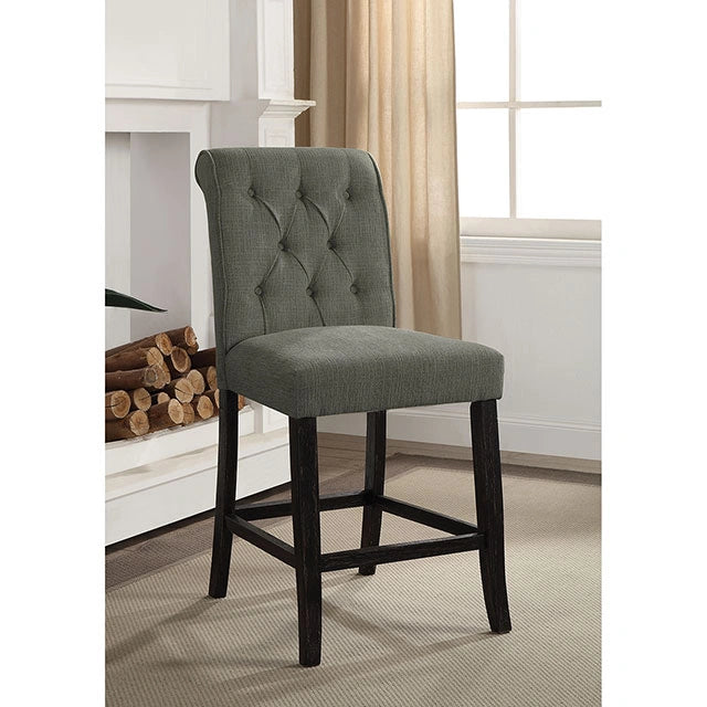 Silla Izzy Gray/Negro Antiguo Altura Mostrador, Gris (2/CTN)