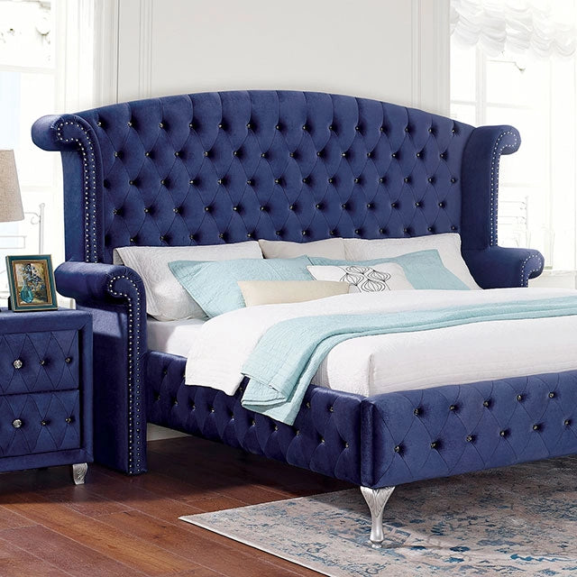 Cama ALZIR King California, King y Queen, Azul