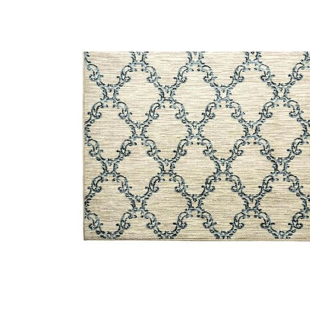 Alfombra de área Acanthus Gris claro/Azul Pequeña y Mediana de 5' x 8'