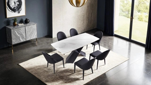 Juego de comedor Lenvik de 7 piezas blanco