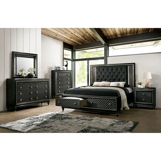 Mesa de noche Demetria gris metálico
