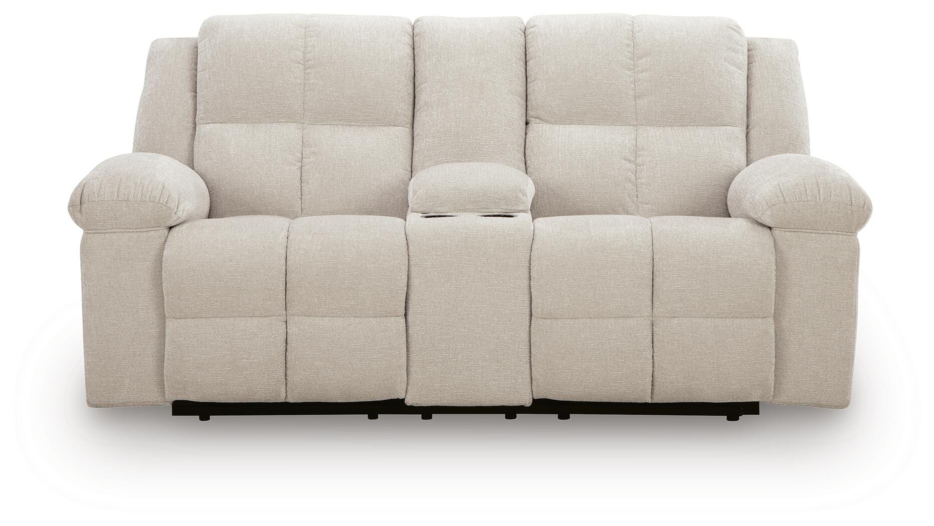 Sofá de dos plazas reclinable Orlen con consola
