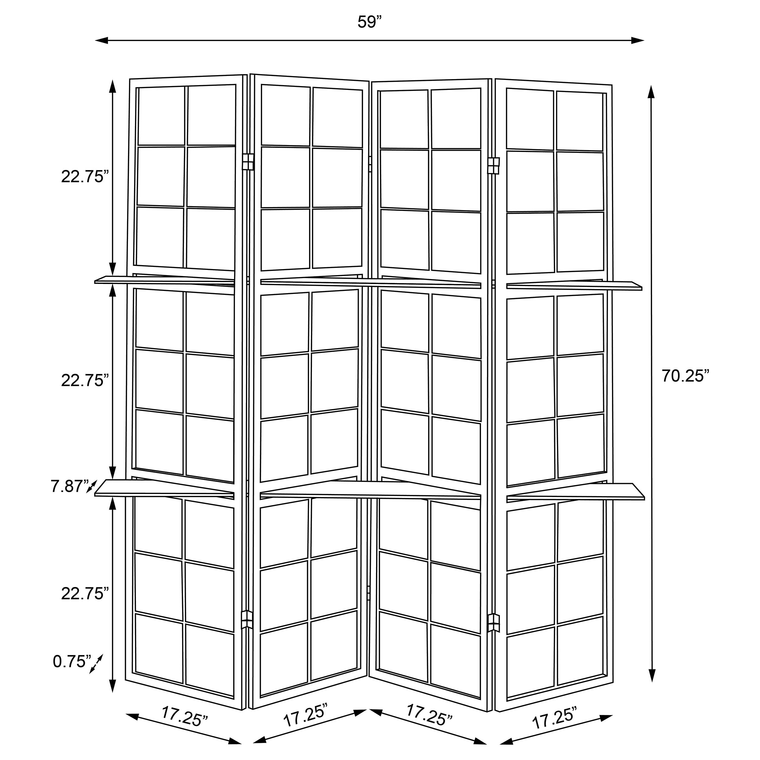 Iggy Divisor de Ambientes de Cuatro Paneles