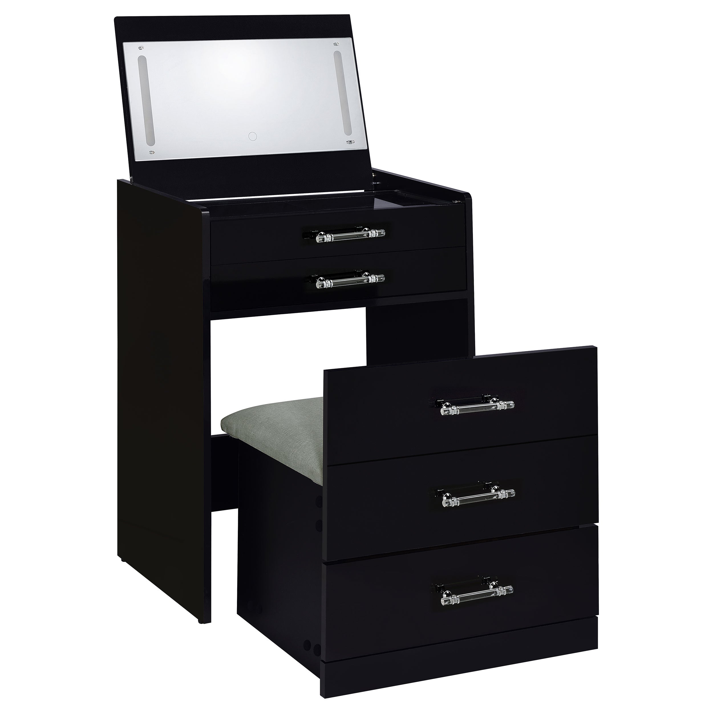 Danbury Makeup Vanity Table with LED Mirror and Stool