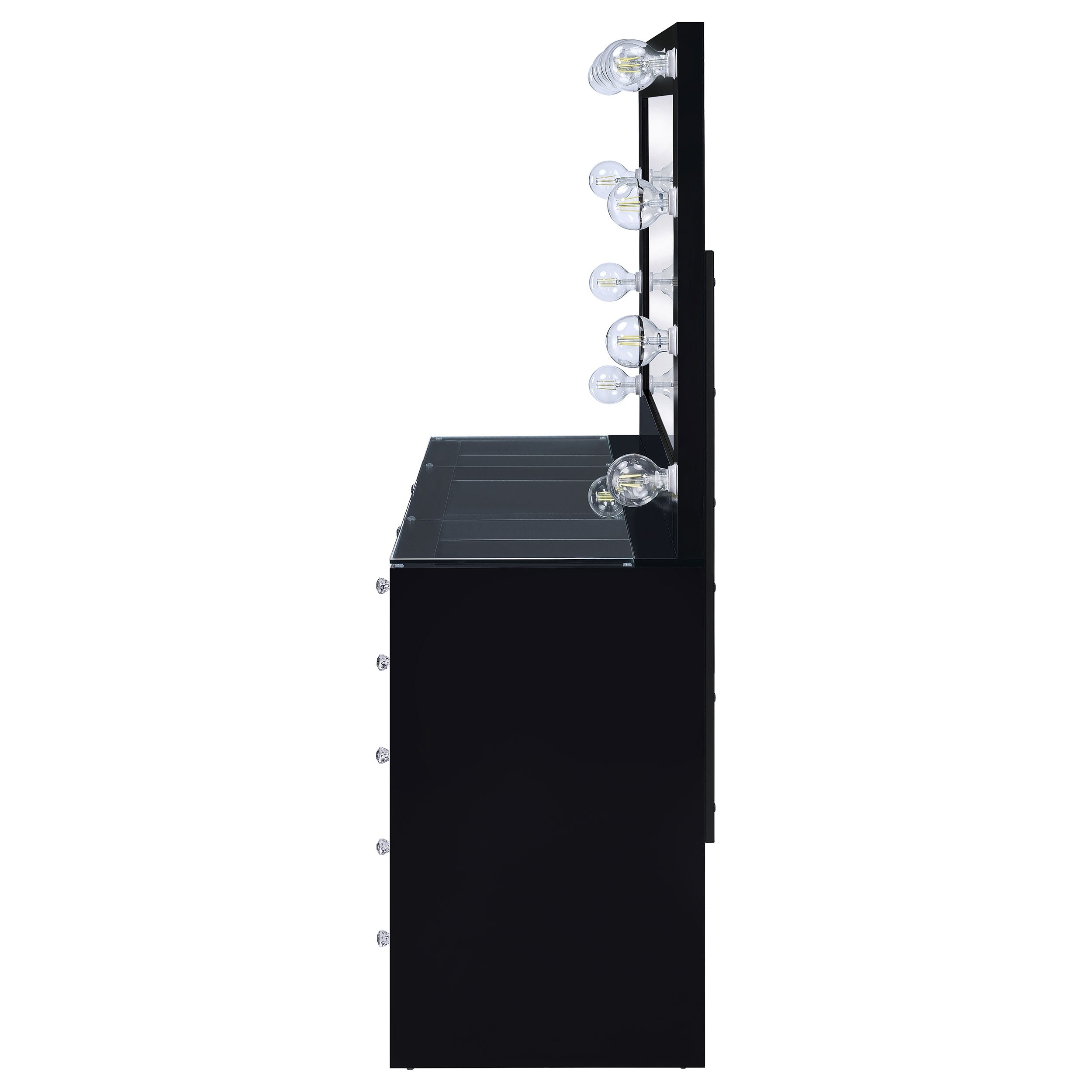 Tocador de maquillaje Acena con espejo LED
