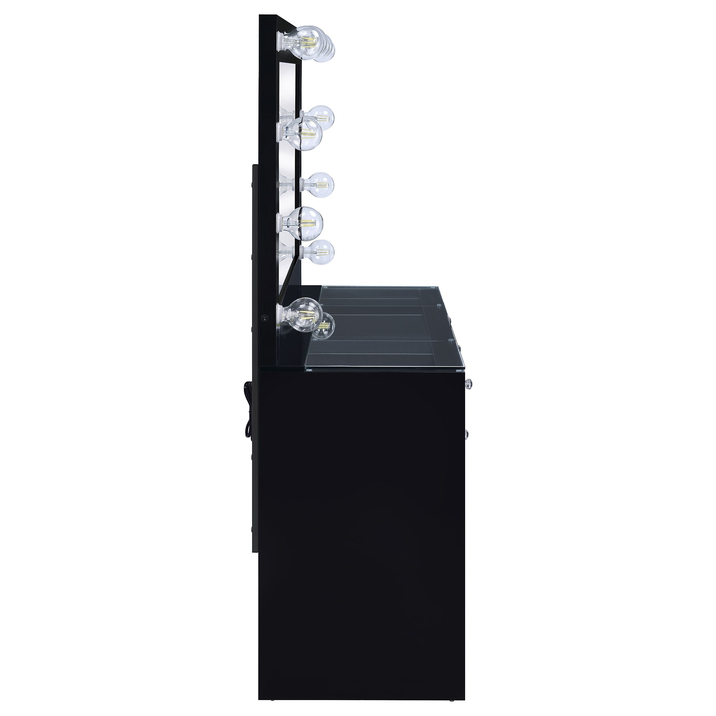 Tocador de maquillaje Acena con espejo LED