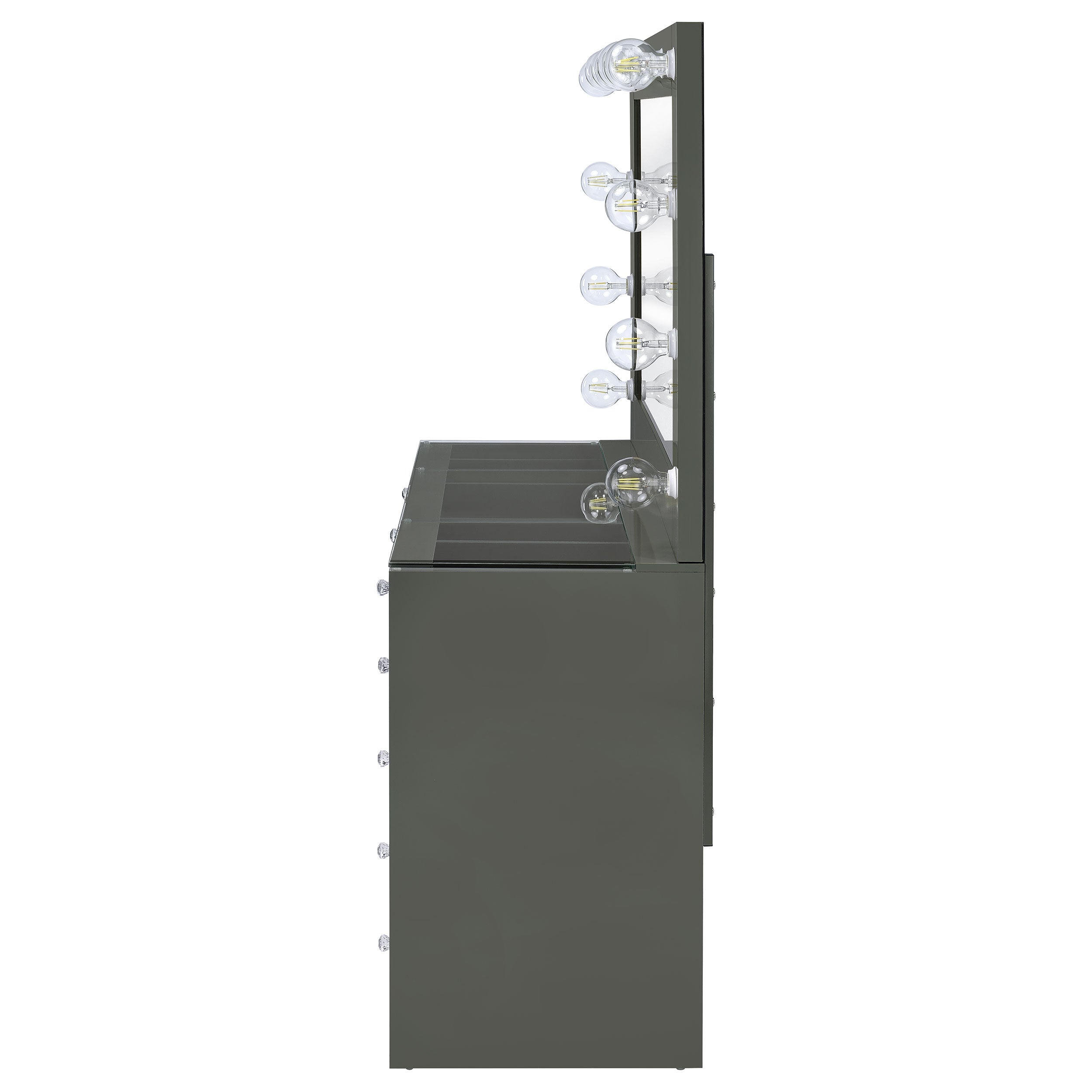 Tocador de maquillaje Acena con espejo LED