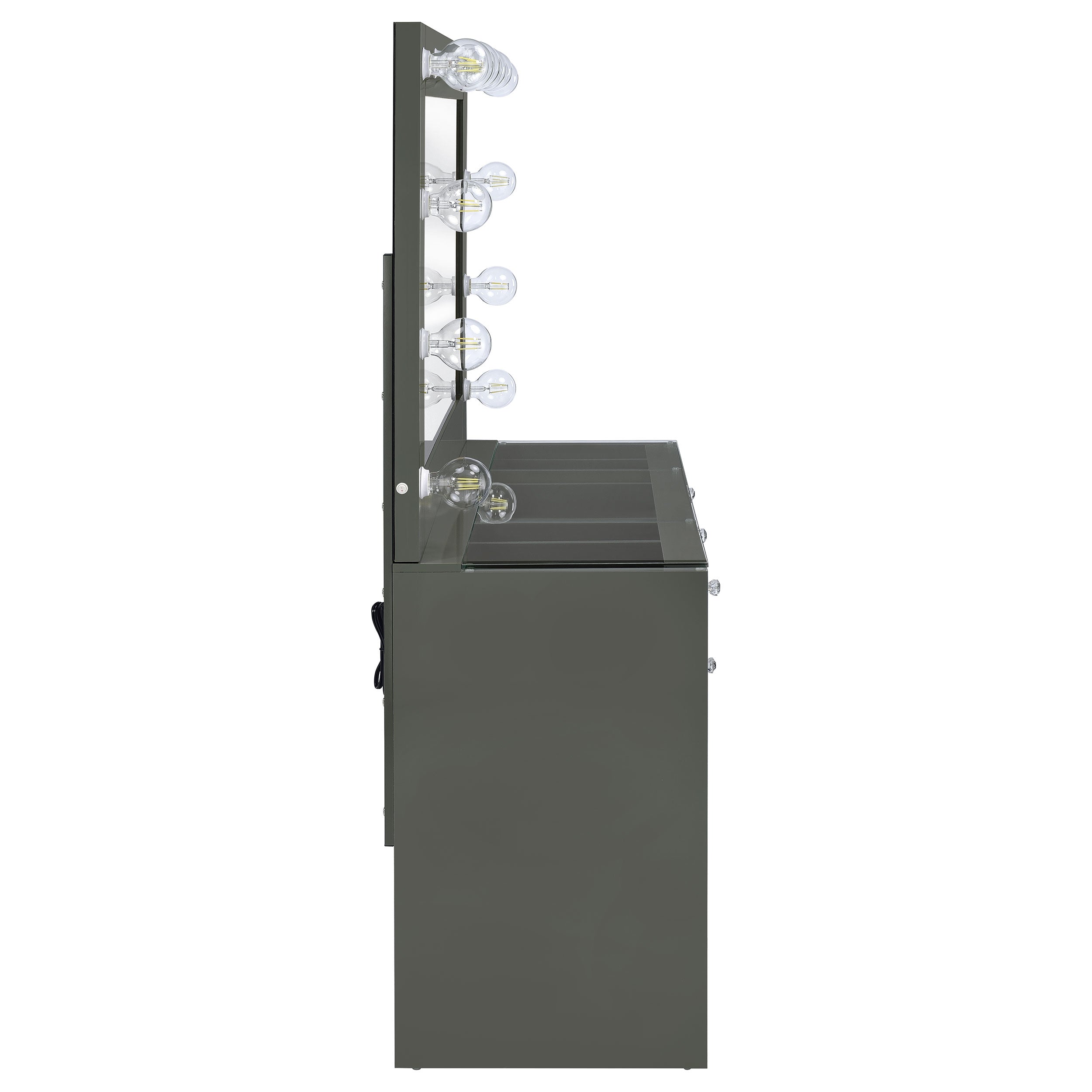 Tocador de maquillaje Acena con espejo LED