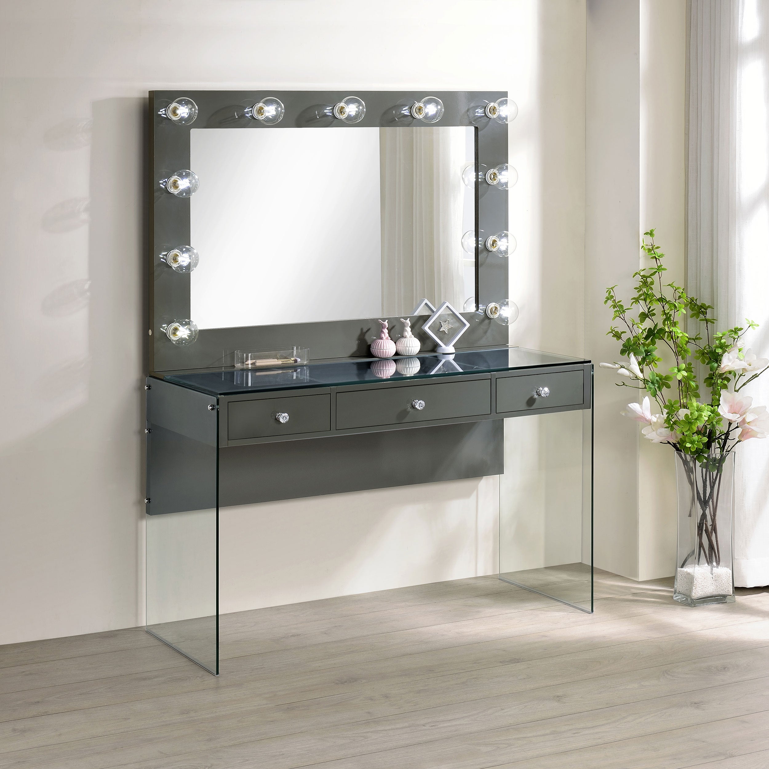 Tocador de Maquillaje Afshan con Espejo LED