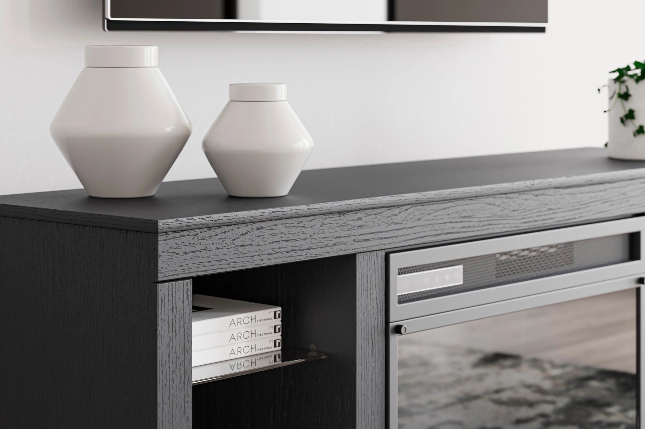Mueble para TV Cayberry de 60" con chimenea eléctrica