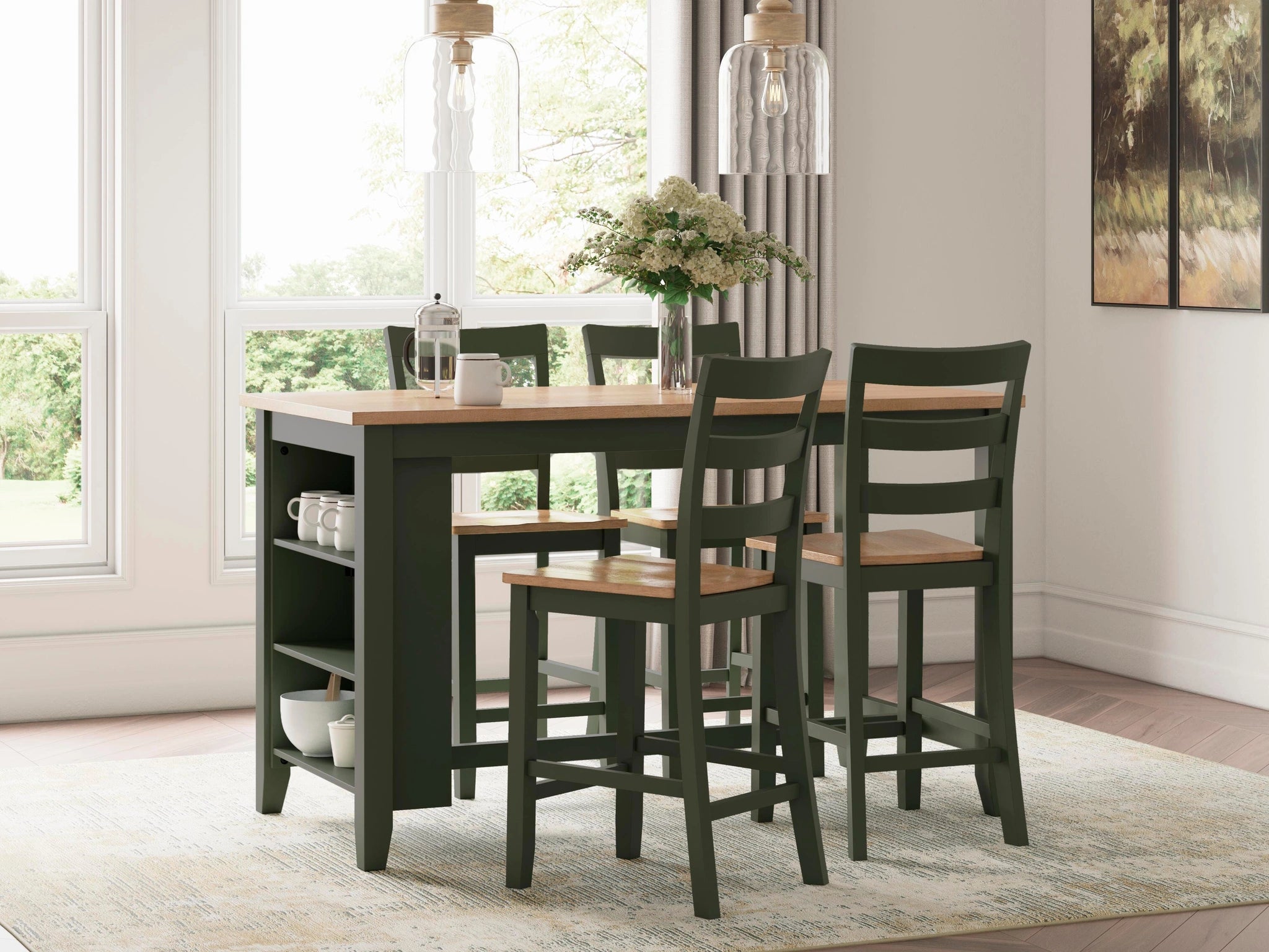 Mesa de comedor a la altura de la encimera Gesthaven
