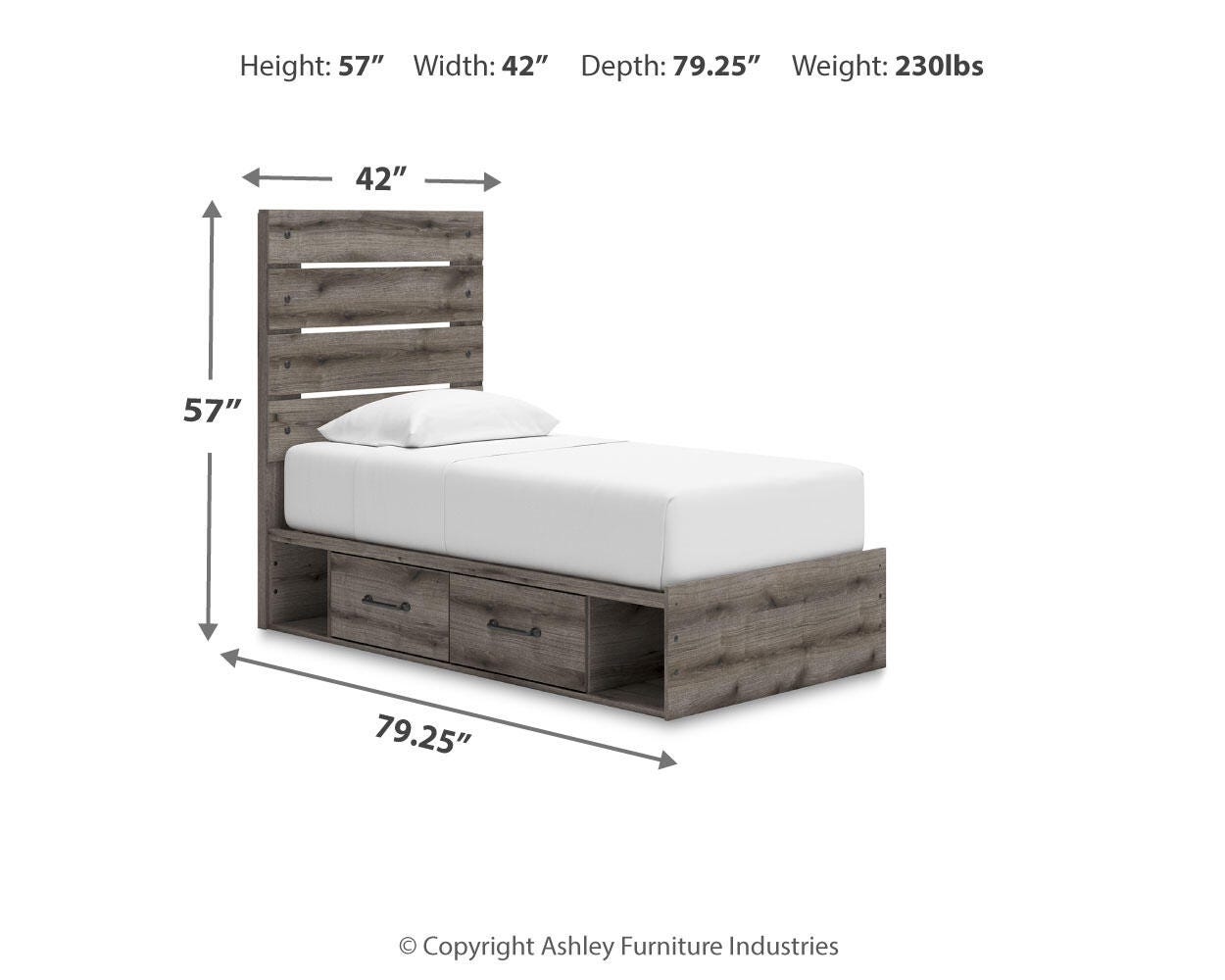 Cama Graystorm con almacenamiento