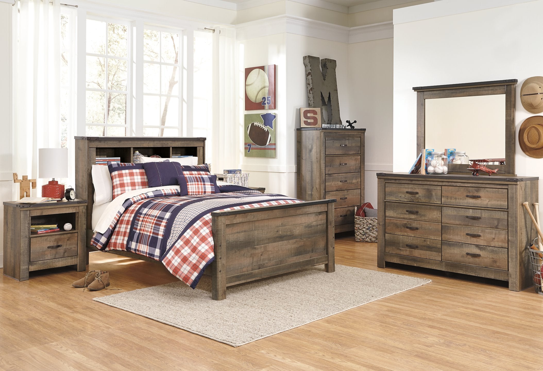 Cama con estantería Trinell