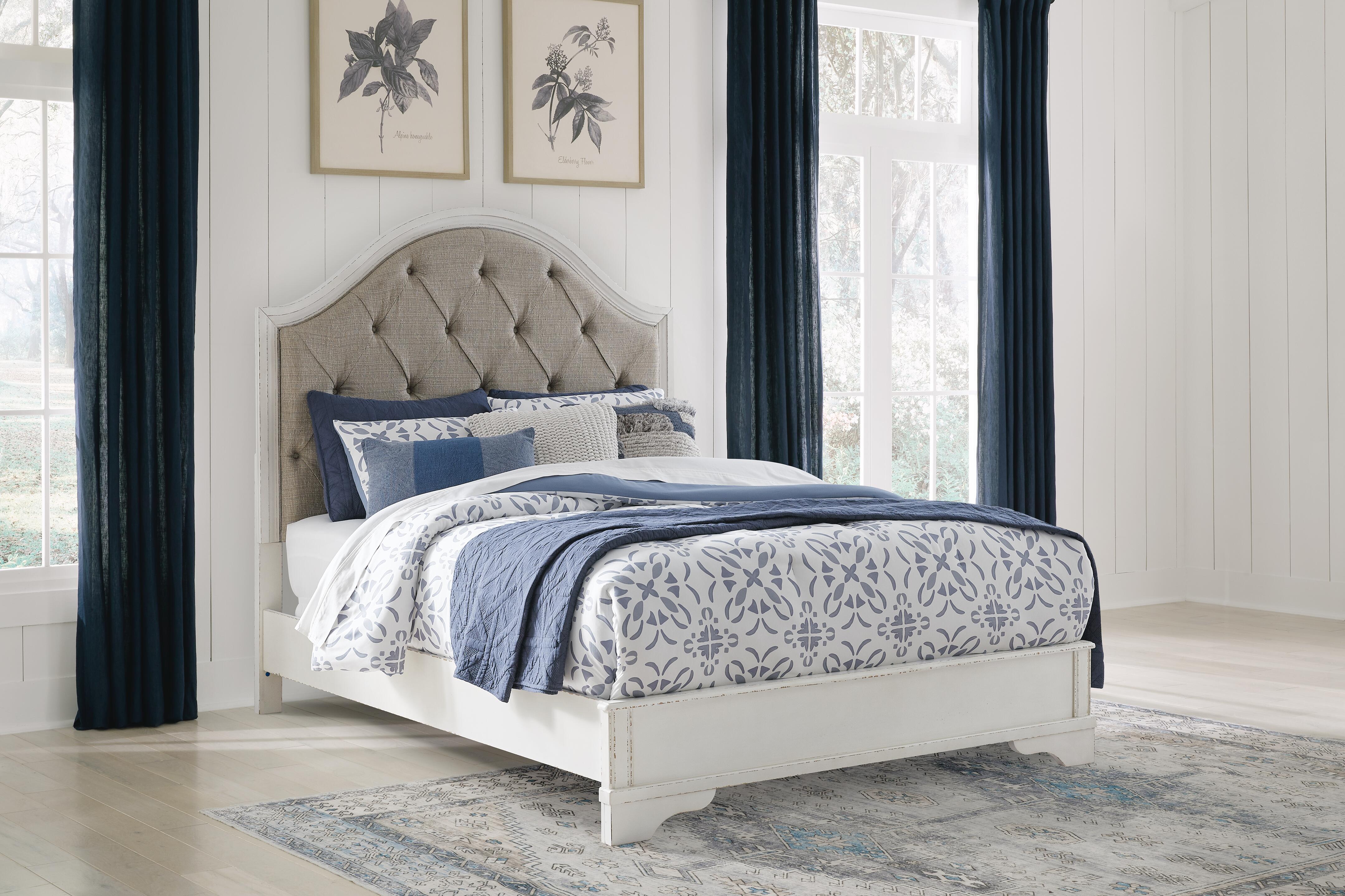 Cama tapizada tamaño queen Blendon