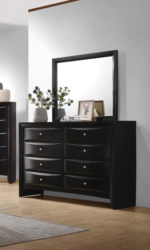 Espejo rectangular para cómoda Briana, negro