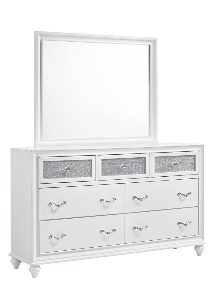 Espejo de cómoda rectangular Barzini blanco