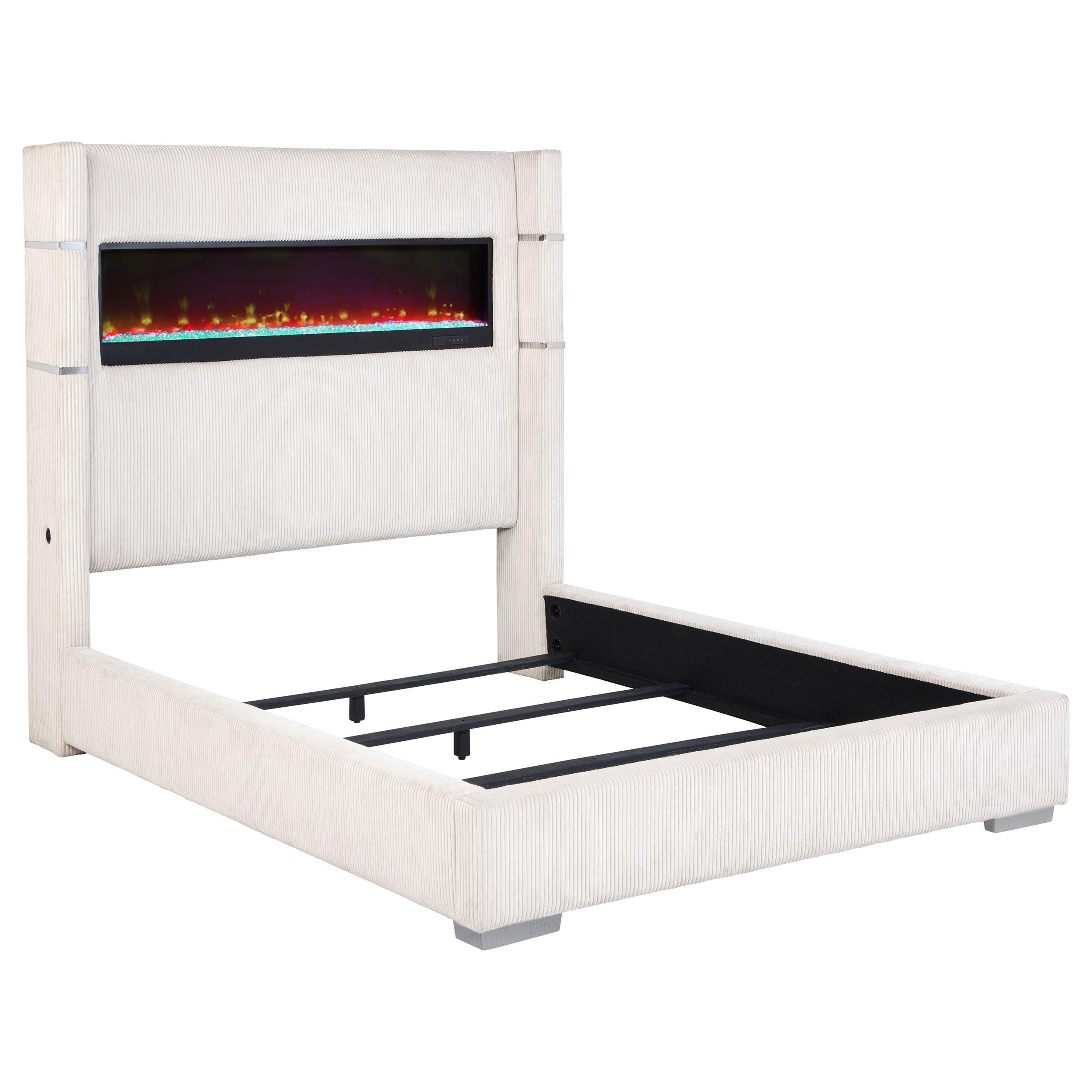 Cama Tisdall Wingback con Visualizador de Llama