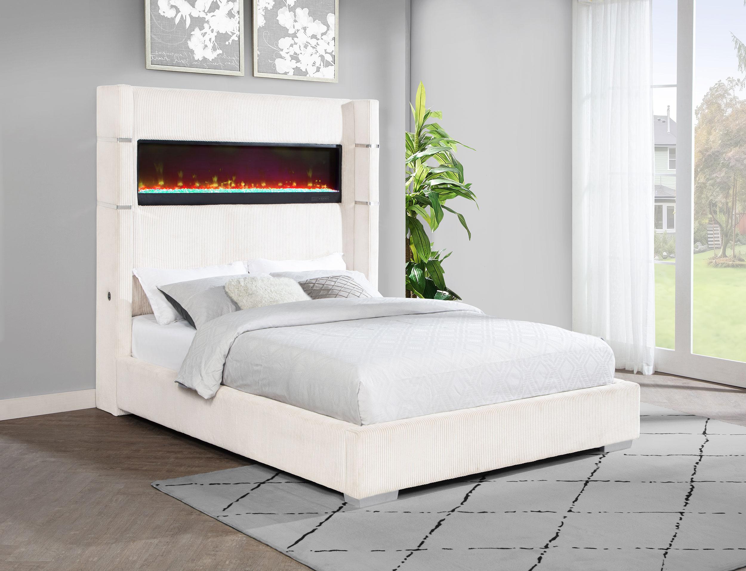Cama Tisdall Wingback con Visualizador de Llama