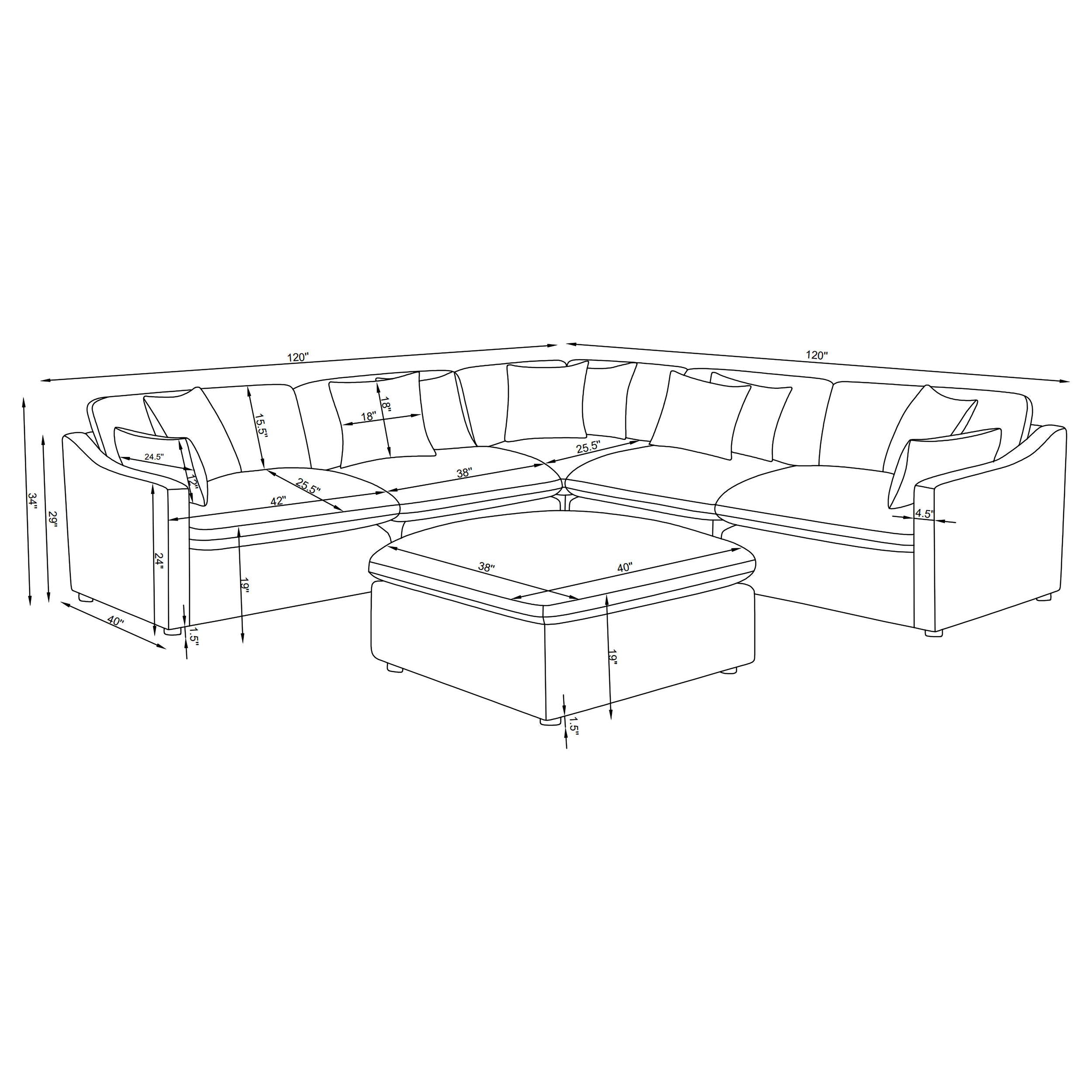 Sofá Seccional Modular Hobson