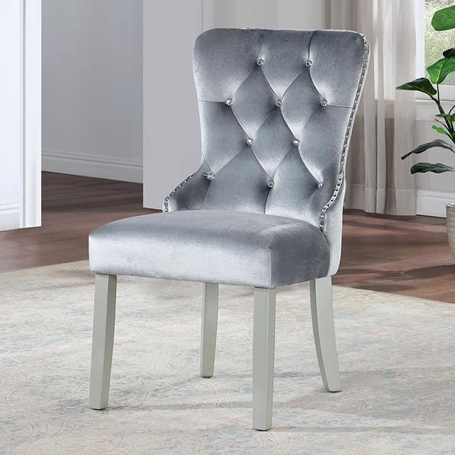 ADALIA Sillón de Orejas (2/CTN), Plateado/Gris Oscuro