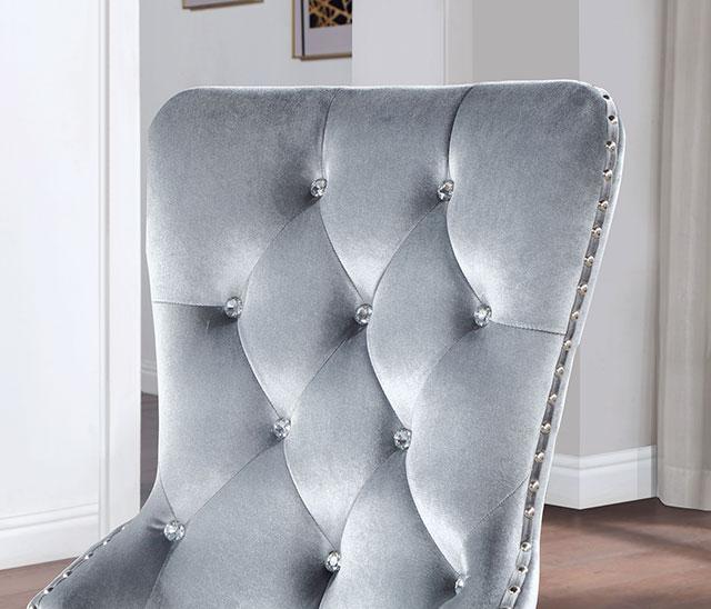 ADALIA Sillón de Orejas (2/CTN), Plateado/Gris Oscuro