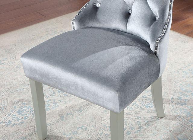 ADALIA Sillón de Orejas (2/CTN), Plateado/Gris Oscuro