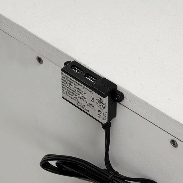 Mesita de Noche ALECIA con USB, Blanca