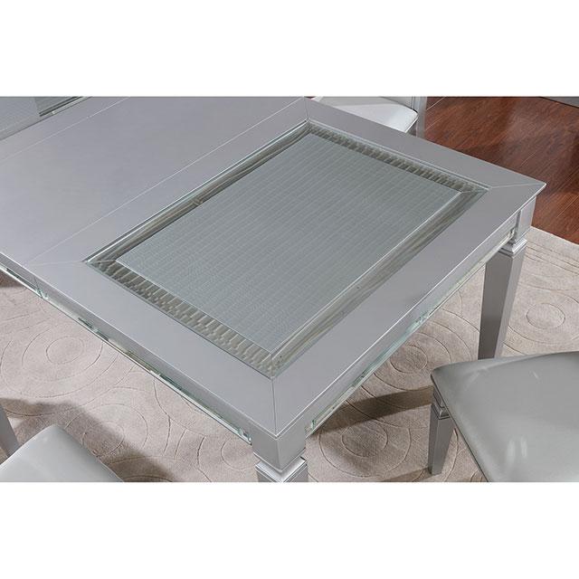 Mesa de comedor plateada Alena