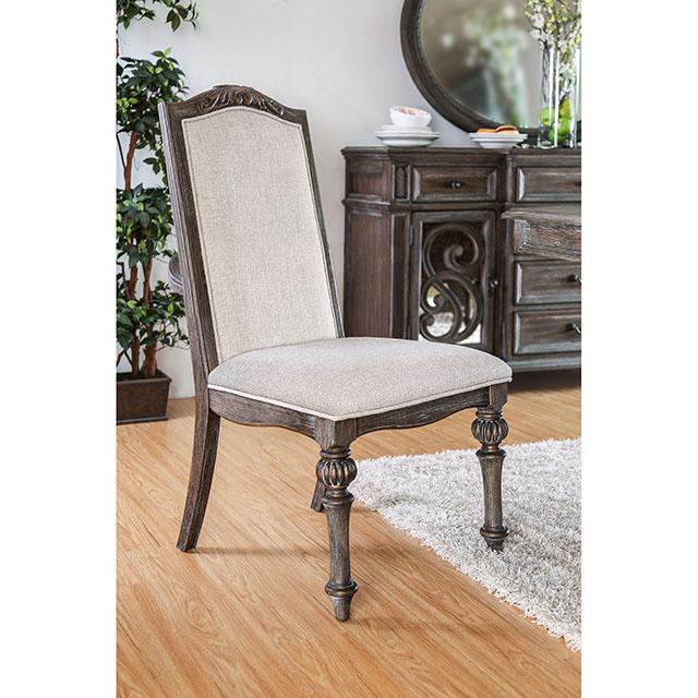 Silla lateral ARCADIA rústica tono natural/marfil (2/caja)