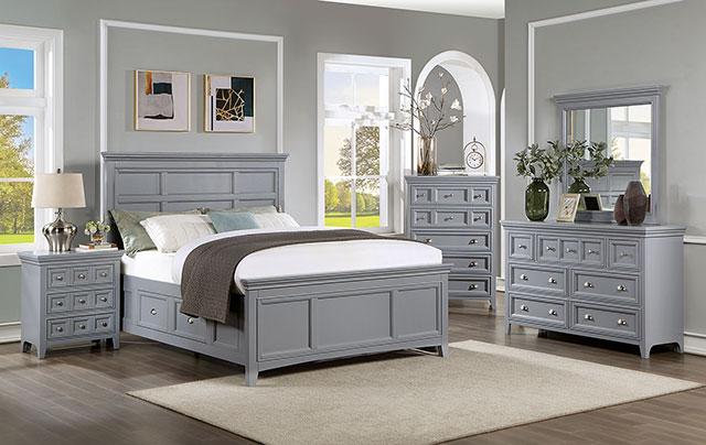 Cama Queen CASTLILE, gris