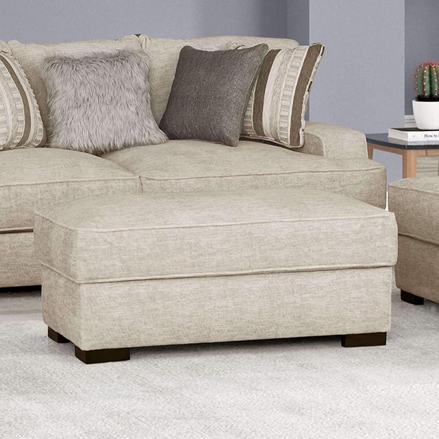 ARDENFOLD Ottoman, Beige & Gray