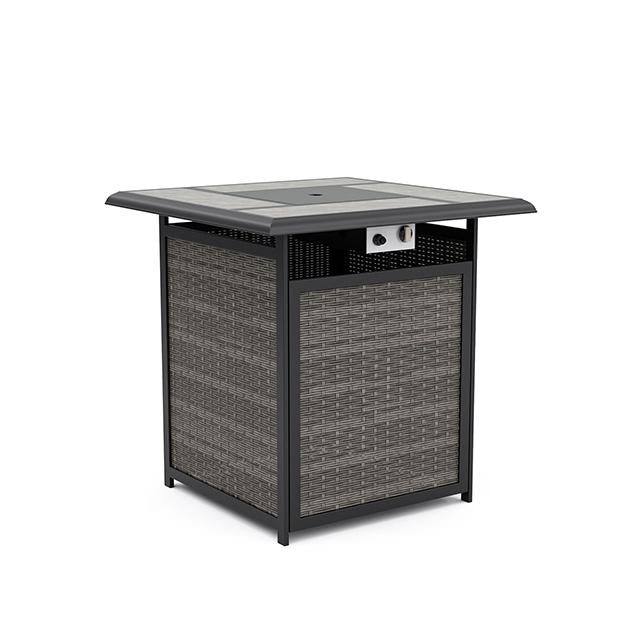 Mesa de centro con fogata Arosa de altura de mostrador