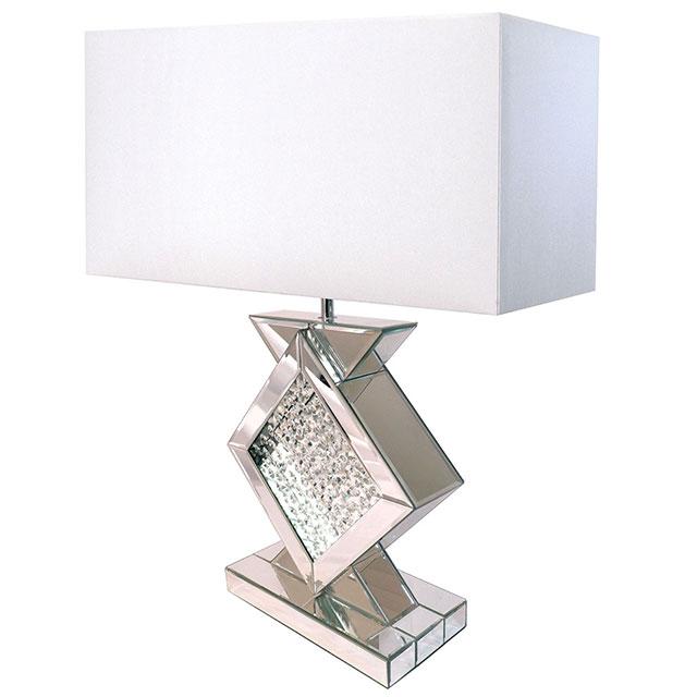 Lámpara de mesa DESMA, champaña/blanca