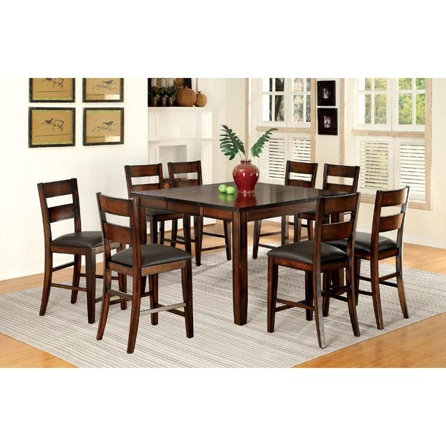 Mesa DICKINSON II de cerezo oscuro con altura de mostrador y extensión de 45,72 cm