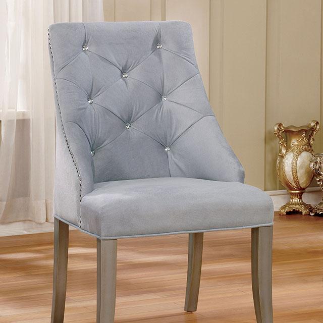 Silla lateral DIOCLES plateada/gris claro (2/CTN)